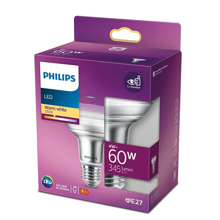 Żarówka LED E27 R80 4W = 60W 410lm 2700K Ciepła 36° PHILIPS