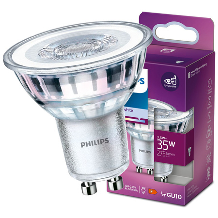 Żarówka LED GU10 3,5W = 35W 275lm 4000K Neutralna 36° reflektor punktowy PHILIPS