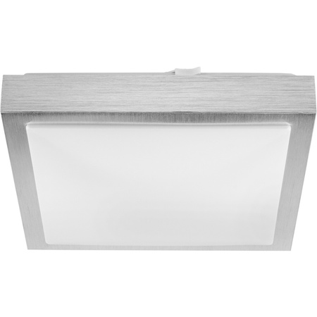 Plafon LED Lampa Sufitowa 2x E27 z Czujnikiem mikrofalowym SOLEN kwadratowy srebrny