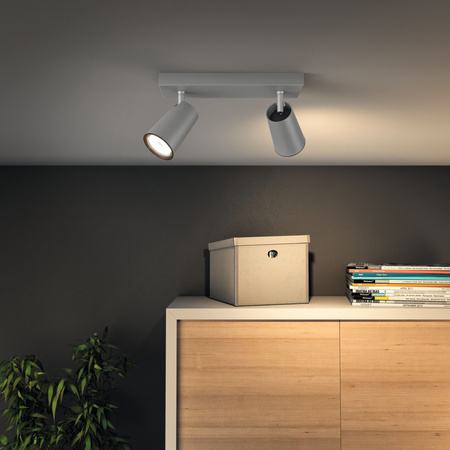 Lampa Sufitowa Reflektor Natynkowy 2x GU10 Aluminium Paisley Philips