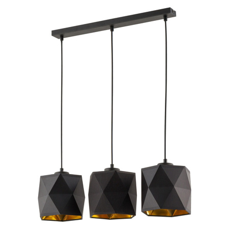 Lampa Wisząca Sufitowa SIRO BLACK Żyrandol Czarno-Złota Nowoczesna Geometryczna 3xE27 1044 TK Lighting