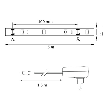 Taśma Pasek LED RGB 24W 380lm 120° Biała IP65 Ściemnialna Sanico Goldlux