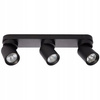 Lampa Sufitowa Ścienna TIMO Kinkiet Reflektor Oprawa Halogenowa Ruchoma 3xGU10 Czarny LVT