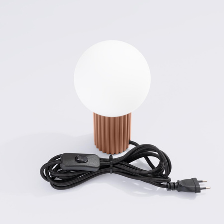 Lampa Biurkowa Stołowa G9 Okrągła Brązowa Nowoczesna Matowa Halo Sollux