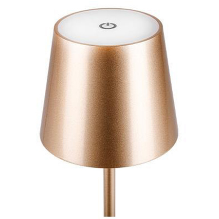 Lampka Biurkowa Stołowa LED 3W 200lm 4000K Neutralna Akumulatorowa Szkolna Nocna Ściemnialna Włącznik On/Off Złota Solio Masterled