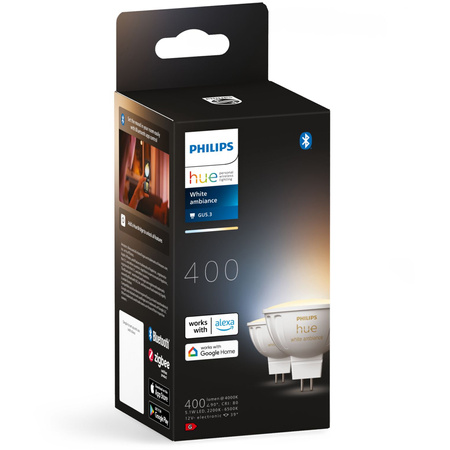 2PAK Żarówka LED MR16 5,1W CCT PHILIPS HUE White Ambiance Bluetooth Zigbee