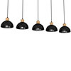 Lampa Wisząca Sufitowa ERIK Czarna Drewniana 5xE27 Milagro