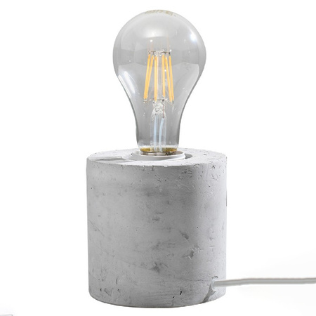 Lampa Biurkowa Stojąca Stołowa Nocna E27 Cylindryczna Szara Industrialna Salgado Sollux