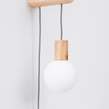 Lampa Ścienna Zwis 1x G9 Naturalne Drewno Biała Nimbi Peach Puff SL.1645 Sollux