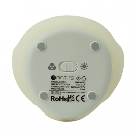 Lampka Nocna Dziecięca LED 2.6W 3000K Ciepła + Wielokolorowa RGB USB Akumulatorowa 1200mAh Biała SOWA MARY'S