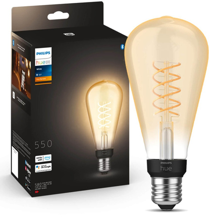 Żarówka LED Edison E27 ST72 7W 2100K Ciepła Filament PHILIPS HUE White Bluetooth Zigbee