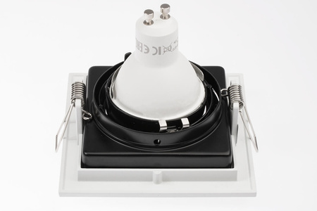 Oprawa HALOGENOWA GEMINUS Podtynkowa Ruchoma KWADRAT Biała GU10