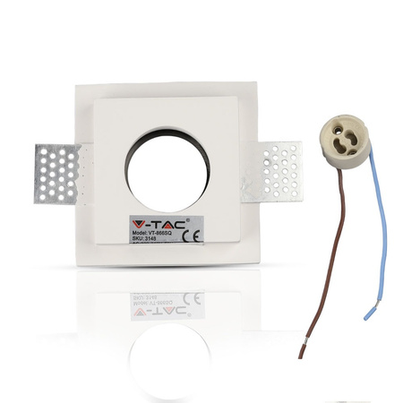 Oprawa Sufitowa Podtynkowa Oczko GU10 Kwadratowa Biała/Czarna VT-866 V-TAC - 5 Lat Gwarancji