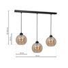 Lampa wisząca SOFIA 3xE27 MLP6581 Bursztynowy Klosz Kula Milagro Metal + Szkło