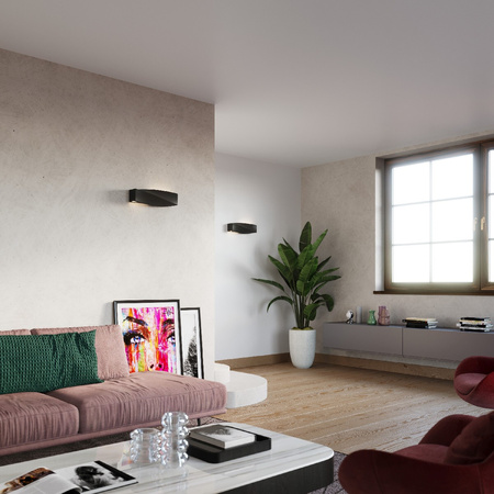 Lampa Ścienna Kinkiet E27 Prostokątna Czarna Nowoczesna Sigma Sollux