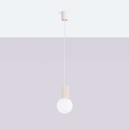 Lampa Wisząca Zwis G9 Okrągła Beżowa Nowoczesna Matowa Halo Sollux