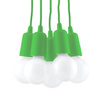 Lampa Sufitowa Wisząca Zwis 5x E27 Nieregularna Zielona Nowoczesna Diego Sollux