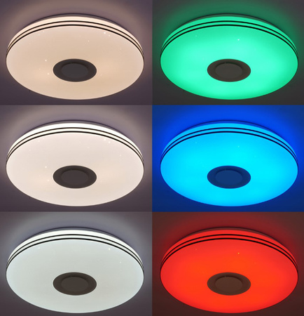 PLAFON LED 50cm lampa sufitowa okrągła RGBW 3000K-6500K + pilot Głośnik BLUETOOTH