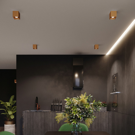 Lampa Ścienna Oprawa Natynkowa SPOT G9 Kwadratowa Złota Minimalistyczna Quad Sollux