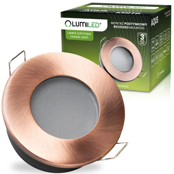 Oprawa Halogenowa Podtynkowa Wpuszczana LED MR16 Okrągła Miedziana AQUS Lumiled