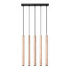 Lampa Sufitowa Wisząca Zwis 5x G9 Żyrandol Tubularna drewno Nowoczesna Pastelo Sollux