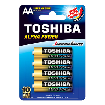 Baterie Alkaliczne TOSHIBA ALPHA POWER LR6 AA 1,5V Blister 4szt