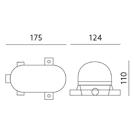 Oprawa LED E27 KANAŁOWA Lampa Garażowa Owal 60W Siatka Plastik IP44 Biała KOBI