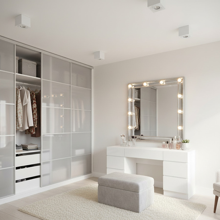 Oprawa Natynkowa HALOGENOWA Spot Tuba Ruchoma GU10 Kwadratowa Biała 84mm AMAT-M LUMILED