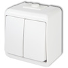 Łącznik Włącznik Świecznikowy Hermetyczny Dwubiegunowy Natynkowy Junior IP54 KARLIK Biały