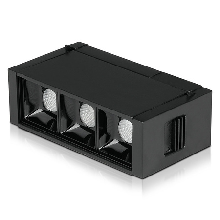 Reflektor szynowy LED 3x1W 3000K Czarny system magnetyczny SMD IP20 24V VT-4143 V-TAC