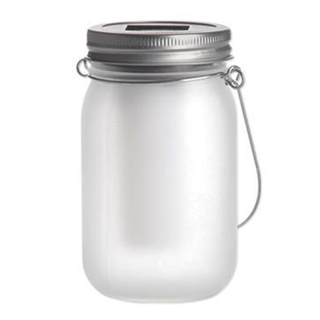 Lampion Ogrodowa LED Solarna Dekoracyjna Słoik Płomień 13cm