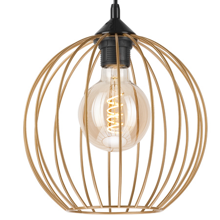 Lampa Wisząca Sufitowa ZOYA E27 Złota Druciana LM-1.162 Lamkur