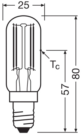Żarówka LED T25 E14 5.9W = 60W 806lm 2700K Ciepła 300° Filament Performance Class Ledvance