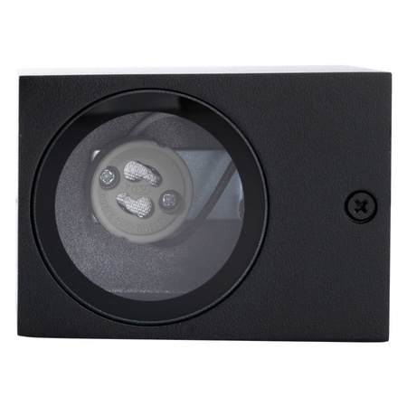 Kinkiet Ogrodowy Elewacyjny Lampa Zewnętrzna GU10 ALLIUM Czarna Kwadrat LUMILED