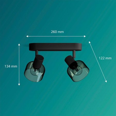 Lampa Sufitowa Reflektor 2x E14 Czarna Sleet Philips
