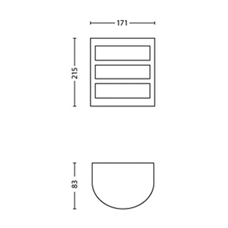 Kinkiet Ogrodowy Lampa Elewacyjna Zewnętrzna LED 3.8W 800lm 2700K metal Python Ultra Efficient Philips