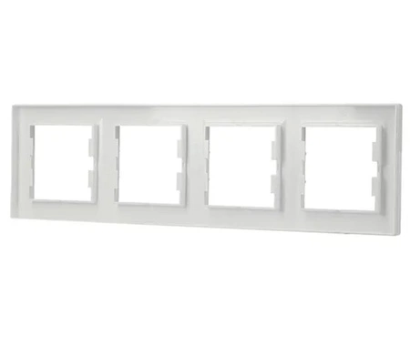 Ramka 4-krotna Pozioma Do Gniazda Poczwórna Biała Asfora