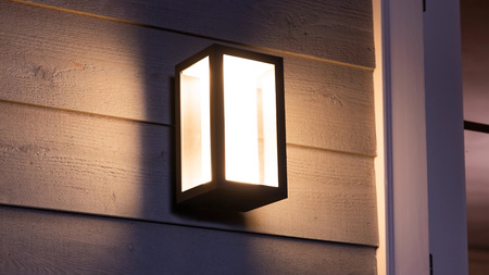 Kinkiet Ogrodowy LED Lampa Zewnętrzna Elewacyjna 15.8W 1180lm IP44 White and Color Ambiance RGB + TW Czarna Inteligentna SMART Zigbee Bluetooth Impress Philips HUE