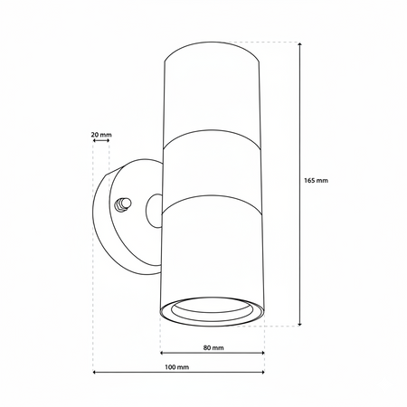 Kinkiet Ogrodowy Lampa Ścienna Elewacyjna góra dół LED GU10 IP44 ZINNIA Czarny LUMILED