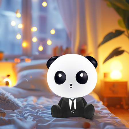 Lampka Dekoracyjna LED 2.5W 59lm Biała Czarna Ściemnialna Panda Sanico Goldlux