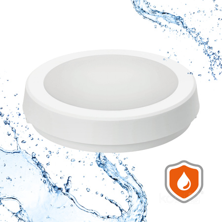 Plafon LED Łazienkowy Sufitowy Natynkowy 12W 1260lm 4000K 120° z Czujnikiem Ruchu i Zmierzchu Biały IP65 Nairos Kobi