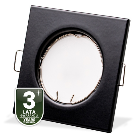 Oprawa HALOGENOWA Podtynkowa Stała Kwadrat PAVO Czarna Blacha MR16 GU10