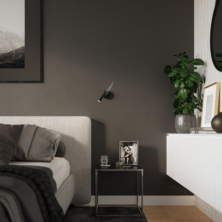 Lampa Ścienna Oprawa Natynkowa Kinkiet G9 SPOT TUBA Reflektor Tubularna Czarna Nowoczesna Axil Sollux