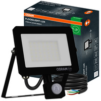 Naświetlacz LED Halogen Zewnętrzny Reflektor 30W 4000K 2700lm IP65 z Czujnikiem Ruchu i Światła FLOODLIGHT LUX SENSOR OSRAM