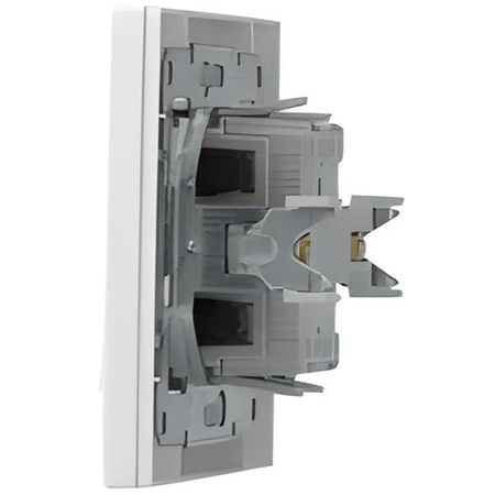 Włącznik Żaluzjowy Roletowy z Ramką Podwójny Asfora Biały