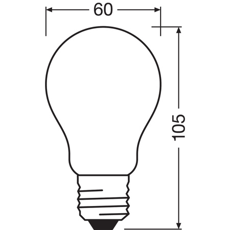 Żarówka LED A60 E27 2.2W = 25W 250lm 2700K Ciepła 300° Ściemnialna Retrofit Filament CLASSIC Osram