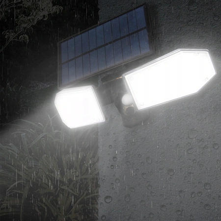 Naświetlacz solarny lampa 78x LED 15W 450lm Zimna czujnik ruchu IP65
