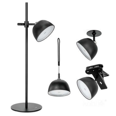 Lampka Biurkowa Stołowa LED 3.5W 220lm CCT 120° Akumulatorowa Czarna IP54 Lizbona Kobi