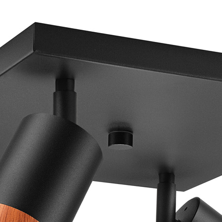 Lampa Sufitowa LED Spot Reflektor AURORA 4xE27 Ruchomy Czarny LM-4.151/A Lamkur