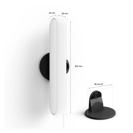 Lampka Biurkowa Podłużna LED 6.7W 500lm IP20 White and Color Ambiance RGB + TW Biała 25cm Inteligentna SMART Zigbee Bluetooth Play Philips HUE